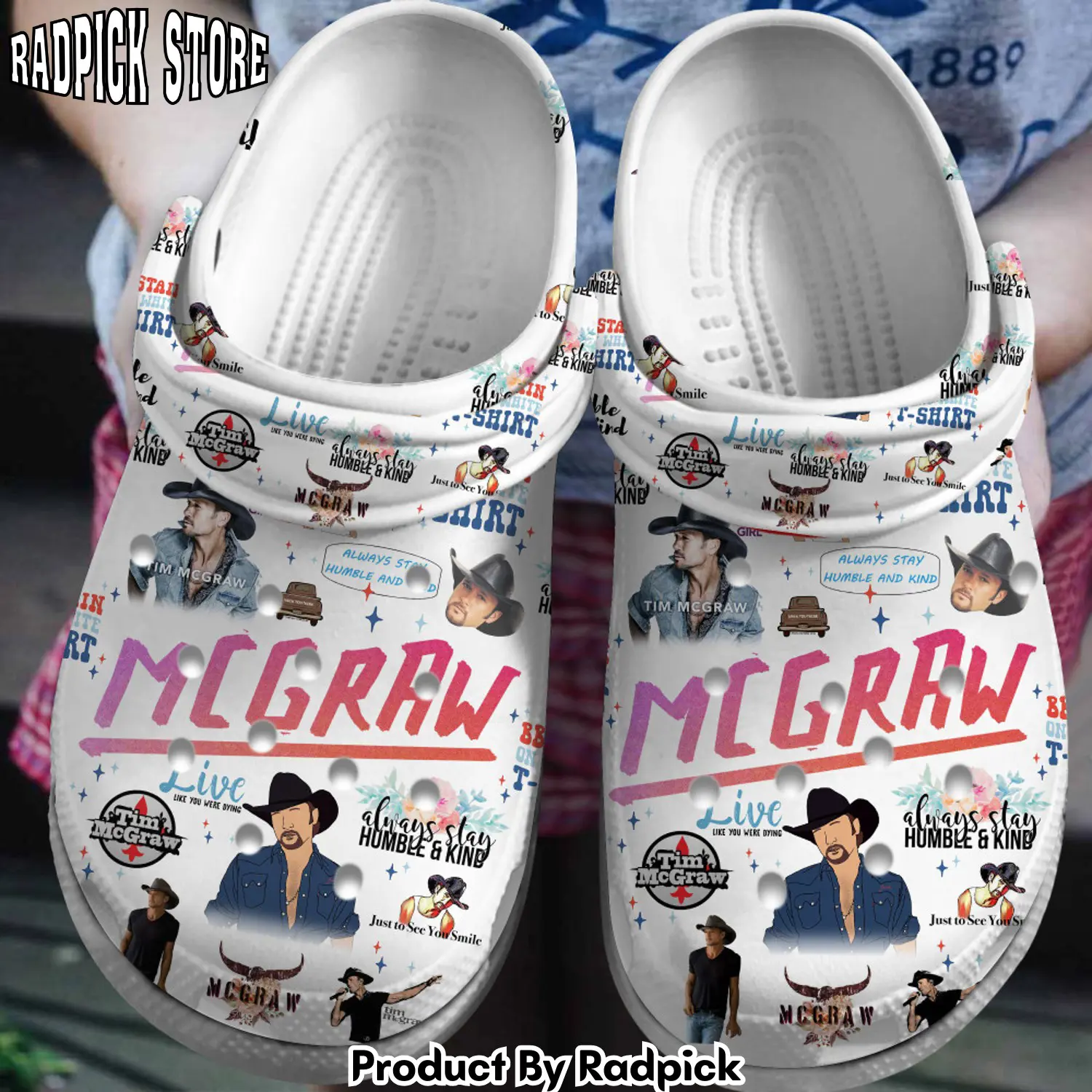 Radpick premium tim mcgraw music clogs shoes comfortable for men women rp6522040